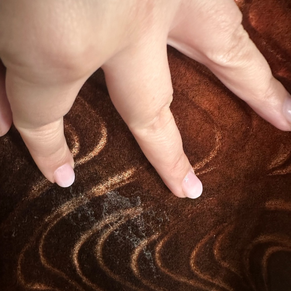 3234u - Velvet Wave-Pattern Jumpsuit in Rust and Brown - Picture 6 of 6